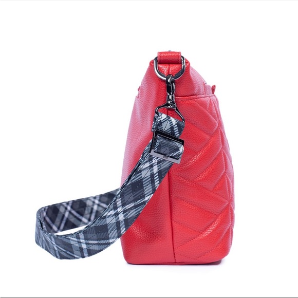 Lug Red Quilted Crossbody Bag - Picture 3 of 5